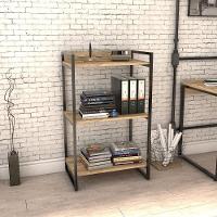 Estante Livreiro Multi Prisma Estilo Industrial 60cm 3 Prateleiras C08 Carvalho - Mpozenato - 5