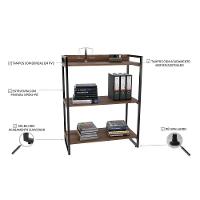 Estante Livreiro Multi Prisma Estilo Industrial 80cm 3 Prateleiras C08 Nogal - Mpozenato