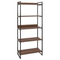 Estante Livreiro Multi Prisma Estilo Industrial 80cm 5 Prateleiras C08 Nogal - Mpozenato - 2