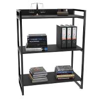 Estante Livreiro Multi Prisma Estilo Industrial 80cm 3 Prateleiras C08 Preto Onix - Mpozenato - 1