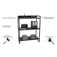 Estante Livreiro Multi Prisma Estilo Industrial 80cm 3 Prateleiras C08 Preto Onix - Mpozenato