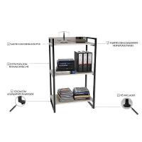 Estante Livreiro Multiuso Prisma Estilo Industrial 60cm 3 Prateleiras C08 Snow - Mpozenato