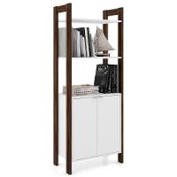 Estante Livreiro Multiuso Multiuso 2 Portas Az1009 Branco/nogal - Tecno Mobili