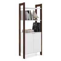 Estante Livreiro Multiuso Multiuso 2 Portas Az1009 Branco/nogal - Tecno Mobili - 9