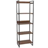 Kit 02 Estantes Com 5 Prateleiras Escritório Estilo Industrial Form C01 187X60 Cm Nogal - 2