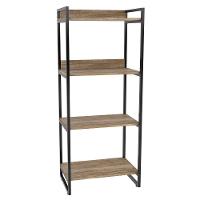 Estante Livreiro Multi Prisma Estilo Industrial 60cm 4 Prateleiras C08 Carvalho - Mpozenato - 2