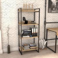 Estante Livreiro Multi Prisma Estilo Industrial 60cm 4 Prateleiras C08 Carvalho - Mpozenato - 5