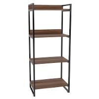 Kit 2 Estante Livreiro Prisma Estilo Industrial 60Cm 4 Prateleiras C08 Nogal - Mpozenato