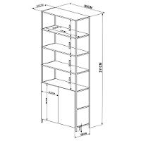 Kit 2 Estantes Livreiros Estilo Industrial Steel Quadra Vermont Base Preto - Artesano