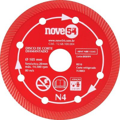 Disco Diamantado 105Mm Turbo Furo 20Mm N4 - Nove54