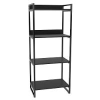 Kit 2 Estante Livreiro Multiuso Prisma 60Cm 4 Prateleiras Preto Onix