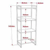 Kit 2 Estante Livreiro Multiuso Prisma 60Cm 4 Prateleiras Preto Onix - 5