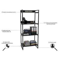 Kit 2 Estante Livreiro Multiuso Prisma 60Cm 4 Prateleiras Preto Onix - 7