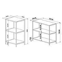 Kit 2 Estantes Livreiros Estilo Industrial Steel Quadra Vermont Base Preto - Artesano