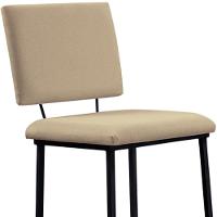 Banqueta Alta Base Em Aço Preto F109 Linho Bege Dmobiliario Bege - 5