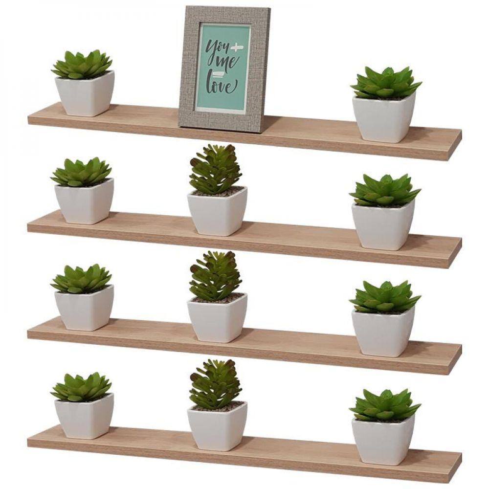 Kit 4 Prateleiras 70 X 20cm Carvalho Suporte Invisível - 2