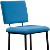 Banqueta Alta Base Em Aço Preto F109 Linho Azul Jeans Dmobiliario Azul Jeans - 3