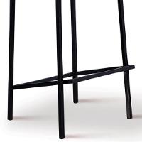 Banqueta Alta Base Em Aço Preto F109 Linho Azul Jeans Dmobiliario Azul Jeans - 5