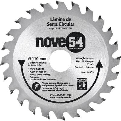 Lamina Serra Circular Vídea 110X20X1,8Mm 24 Dentes 12100 Rpm