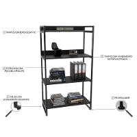 Kit 3 Estantes Livreiro Multi Prisma 80Cm 4 Prateleiras Preto Onix - 10