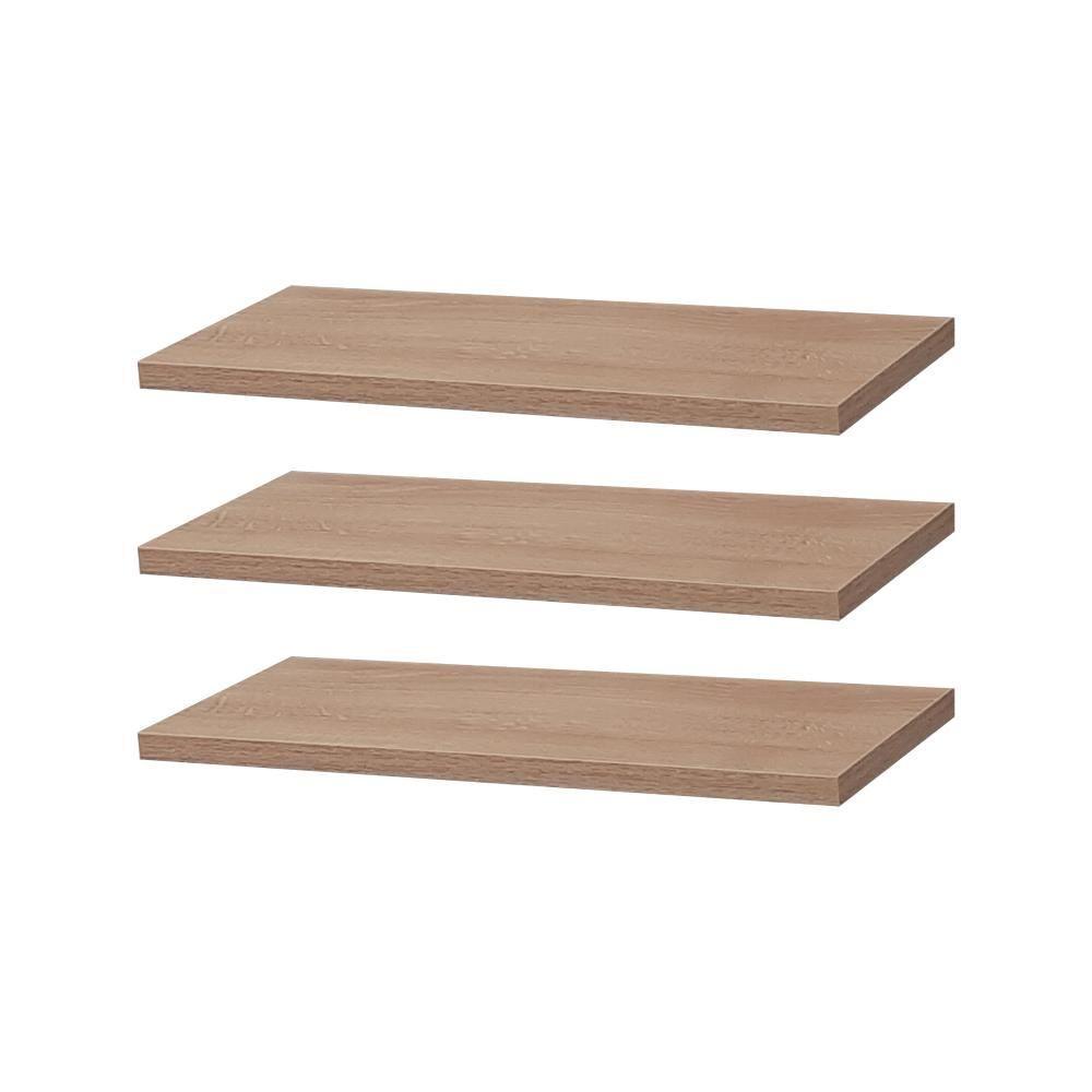 Kit 3 Prateleiras 30 x 15cm Carvalho Suporte Invisível - 1