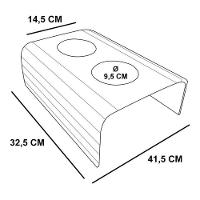 Esteira Bandeja Para Braço Sofá Porta Copo Alumínio Azul Bebe