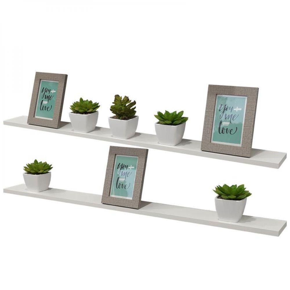 Kit 2 Prateleiras 100 X 15cm Branca Suporte Invisível - 3