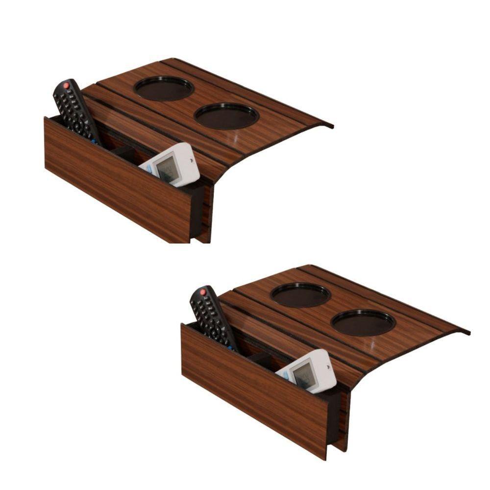 Kit 2 Bandejas Esteira Para Braço De Sofá Cor Mel - 9