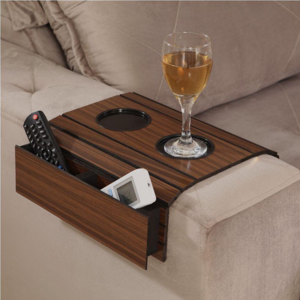 Kit 2 Bandejas Esteira Para Braço De Sofá Cor Mel - 11