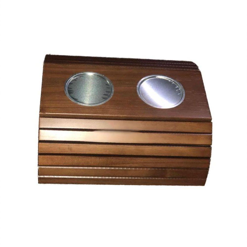 Kit 02un Esteira Braço De Sofá Porta Copo Alumínio Madeira - 3