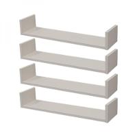 Kit 4 Prateleiras U 60 X 10cm Branca Suporte Invisível - 1