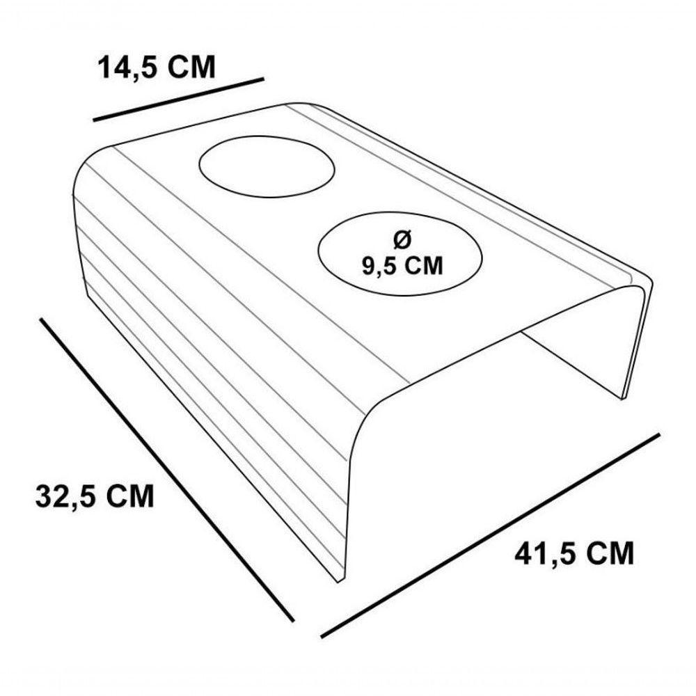Esteira Bandeja Para Braço Sofá Porta Copo Alumínio Cinza - 4