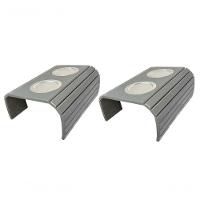 Esteira Bandeja Para Braço Sofá Porta Copo Alumínio Cinza - 2