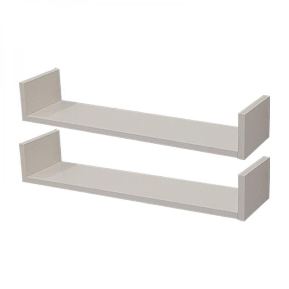 Kit 2 Prateleiras U 60 X 10cm Branca Suporte Invisível - 1