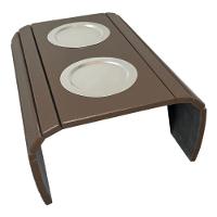 Esteira Bandeija Sofá Porta Copos Alumínio Marrom Laqueada