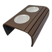 Esteira Bandeija Sofá Porta Copos Alumínio Marrom Laqueada - 6