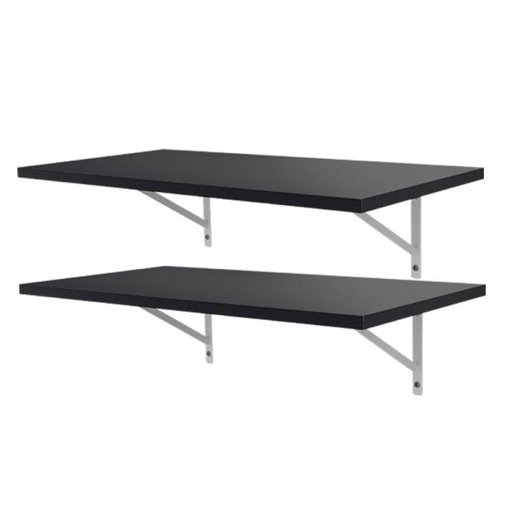 Kit 2 Prateleiras 50 X 25cm Preta Com Mão Francesa - 1