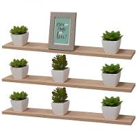 Kit 3 Prateleiras 70 X 10cm Carvalho Suporte Invisível - 1