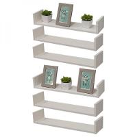 Kit 6 Prateleiras U 60 X 10cm Branca Suporte Invisível - 1