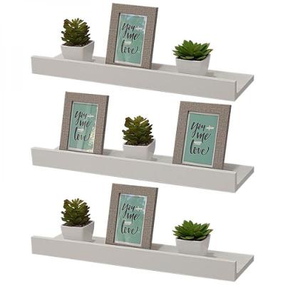 Kit 3 Prateleiras Porta Quadros 90 X 10cm Suporte Invisível