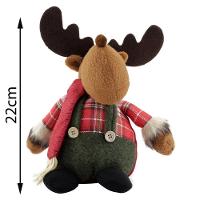 Decoração Dupla Natal Boneco De Neve E Rena Xadrez 22cm - 5