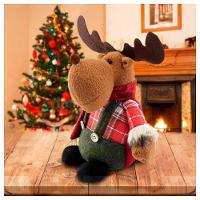 Decoração Dupla Natal Boneco De Neve E Rena Xadrez 22cm - 6