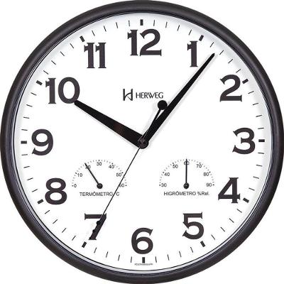Relógio De Parede Herweg Ref: 660072-034 Termômetro E Higrômetro