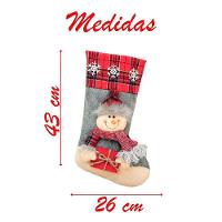 Bota Meia Natalina Decoração Boneco De Neve Em Feltro 43cm - 3