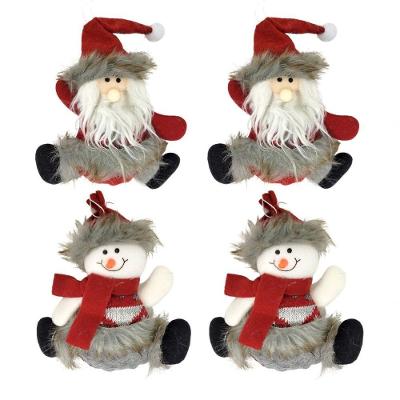 Kit 4 Bonecos Pelúcia Pendente Papai Noel E Boneco De Neve