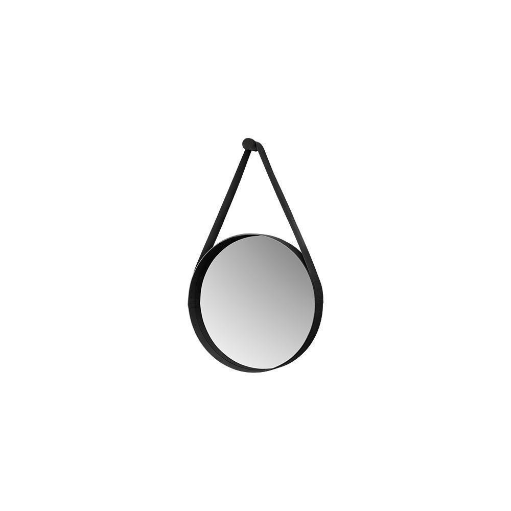 Espelho Redondo Decorativo 50 Cm Com Alça Catania Preto - 1