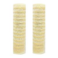 Kit Tela Natal Fita 25cm X 5 Metros Creme Fio Dourado 2 Pc - 1