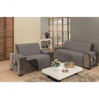 Protetor De Sofá Dupla Face Impermeável Mr 2 E 3 Lugares - Preto-cinza - 3