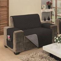 Protetor De Sofá Dupla Face Impermeável Mr 2 Lugares King - Preto-cinza - 15