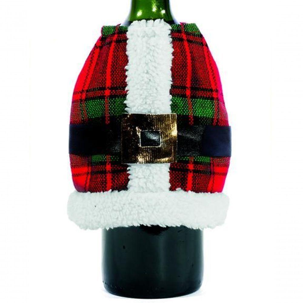 Jogo 2 Capas Para Garrafa De Vinho Natal Paletó E Gorrinho - 2